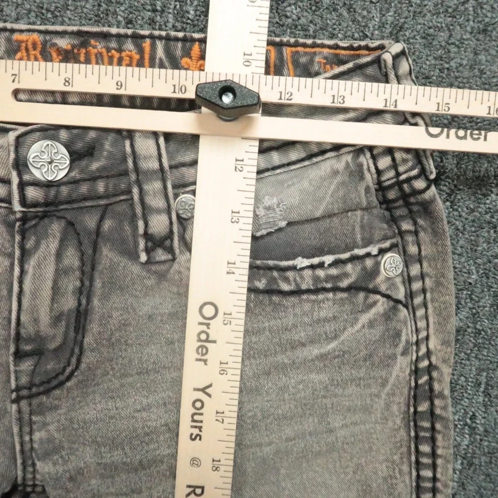 Rock Revival‎ Jeans Womens 26 Gray Brown Tannin Taper Embroidered 28x29